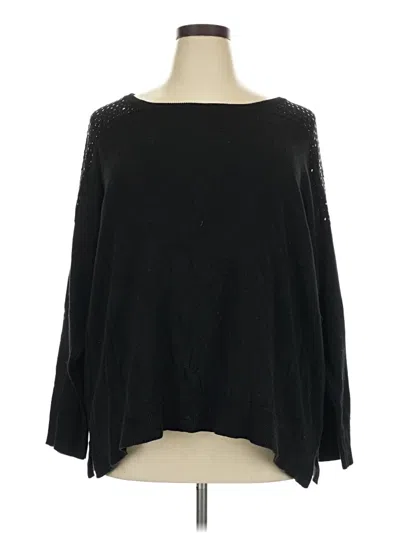 Pre-owned Avenue Long Sleeve Top Black Boatneck Tops