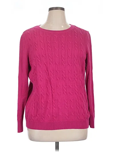 Pre-owned Avenue Long Sleeve Top Pink Crew Neck Tops
