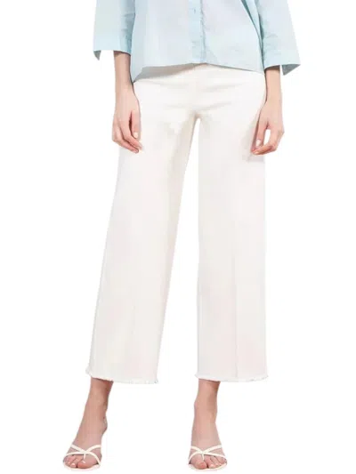 Avenue Montaigne Alex Pants In White Denim In Multi