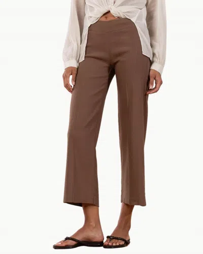 Avenue Montaigne Alex Pull On Linen Pants In Cognac In Brown