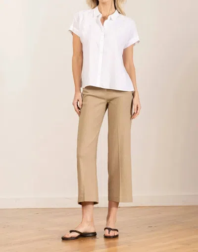 Avenue Montaigne Alex Wide Leg Crop Pants In Khaki In Neutral
