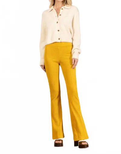 Avenue Montaigne Bellini Corduroy Pants In Mustard In Yellow
