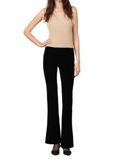 Avenue Montaigne Bellini Slim Fit Flare Pants In Black Velvet