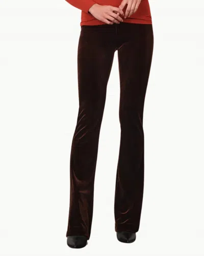 Avenue Montaigne Bellini Velvet Pant In Brown