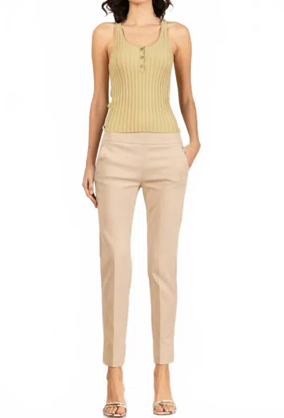 Avenue Montaigne Ben Pants In Beige In Pink