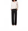 Avenue Montaigne Carla Stretch Cotton Pant In Black In Black