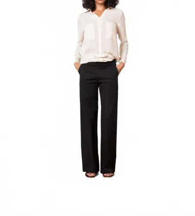 Avenue Montaigne Carla Stretch Cotton Pant In Black