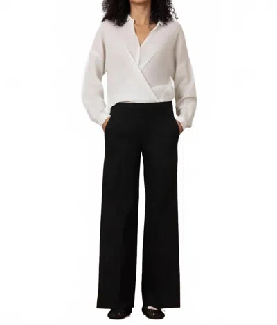 Avenue Montaigne Carla Stretch Cotton Pants In Black