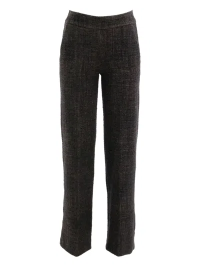 Avenue Montaigne Carla Textured Trousers In Gray