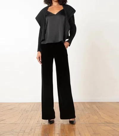Avenue Montaigne Carla Velvet Palazzo Pants In Black