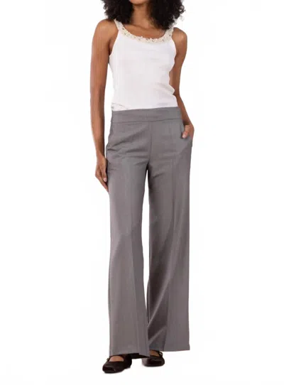 Avenue Montaigne Carla Wide Leg Pants In Tropical Heather Grey In Gray