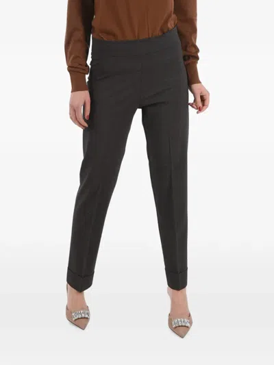 Avenue Montaigne Checked Turn-up Trousers In Green