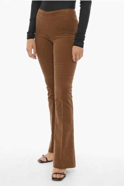 Avenue Montaigne Corduroy Bellini Bootcut Pants In Brown