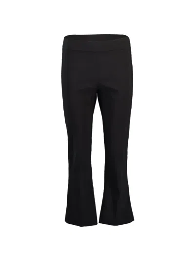 Avenue Montaigne Crop Flare Trousers In Black