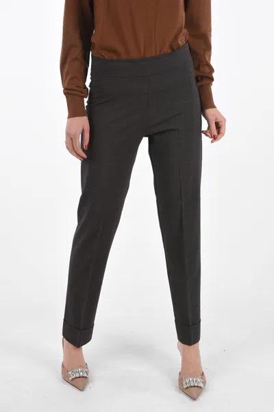 Avenue Montaigne District Check Cuffed Hem Trousers In Grey