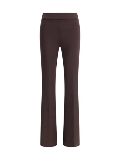 Avenue Montaigne Flare Stretchy Trousers In Brown