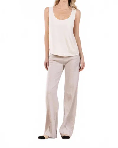 Avenue Montaigne Flavia Linen Pants In Oatmeal In Beige