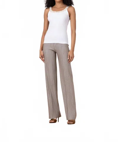 Avenue Montaigne Flavia Linen Solar Pants In Mushroom In Gray
