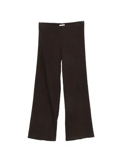 Avenue Montaigne Flavia Low-rise Palazzo Pants In Brown