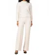 Avenue Montaigne Flavia Solid Bouclé Pant In Winter White In Neutral