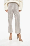 Avenue Montaigne High Waist Striped Pants In Multi