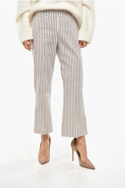 Avenue Montaigne High Waist Striped Pants In Multi