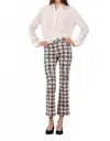 Avenue Montaigne Houndstooth Leo Pant In Navy In Blue
