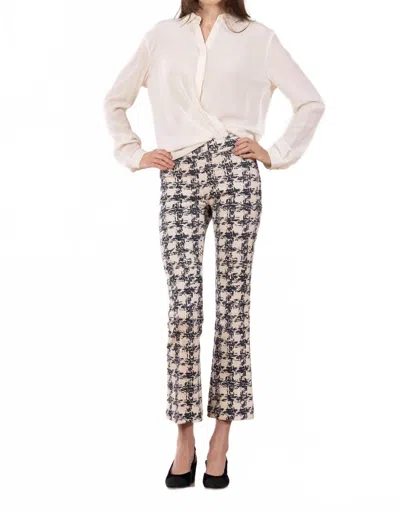 Avenue Montaigne Houndstooth Leo Pant In Navy In Blue