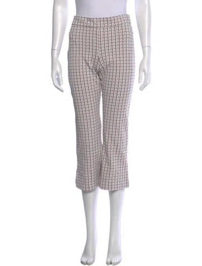 Pre-owned Avenue Montaigne Houndstooth Print Straight Leg Pants In Black