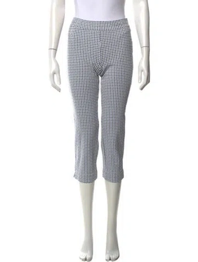 Pre-owned Avenue Montaigne Houndstooth Print Straight Leg Pants In Black