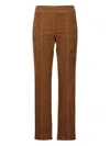Avenue Montaigne Jet Set Flared Trousers In Brown