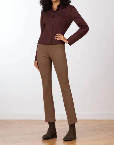 Avenue Montaigne Jetset 4-way Stretch Pants In Cognac In Brown