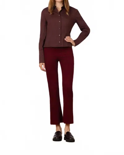 Avenue Montaigne Leo Cropped Flare Pant In Burgundy