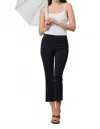 Avenue Montaigne Leo Cropped Flare Pant In Navy In Black