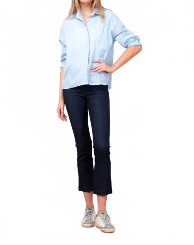 Avenue Montaigne Leo Cropped Flare Pants In Dark Denim In Blue