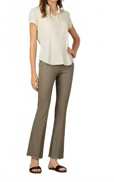 Avenue Montaigne Leo Denim Jeans In Army Green In Neutral