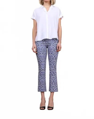 Avenue Montaigne Leo Flare Cut Leg Pants In Ikat Blue