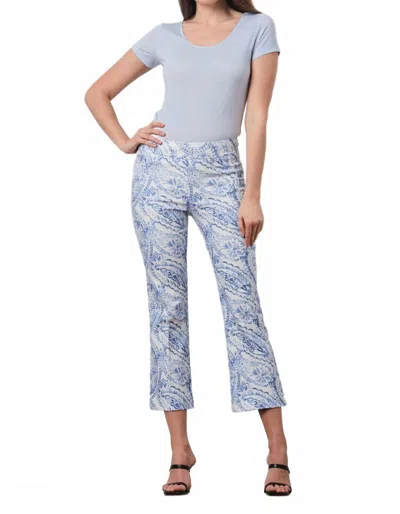 Avenue Montaigne Leo Flare Cut Leg Pants In Paisley In Blue