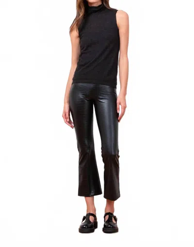 Avenue Montaigne Leo Flare Cut Pants In Croco In Black