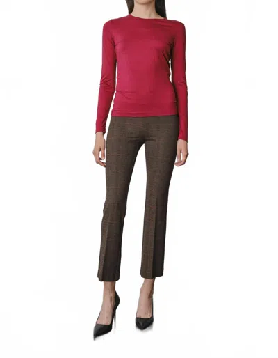 Avenue Montaigne Leo Flare Cut Pants In Glen Check In Green