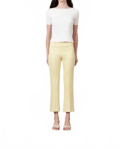Avenue Montaigne Leo Flare Cut Pants In Grid Check In Yellow