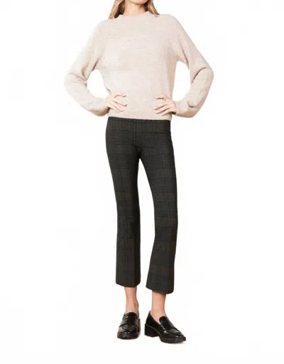 Avenue Montaigne Leo Flare Cut Pants In Heritage Plaid In Black