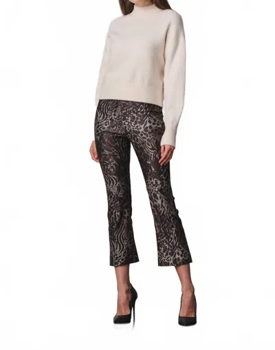Avenue Montaigne Leo Flare Cut Pants In Ramage In Animal Print