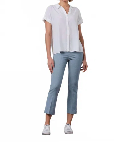 Avenue Montaigne Leo Flare Cut Pants In Screen Blue In Multi
