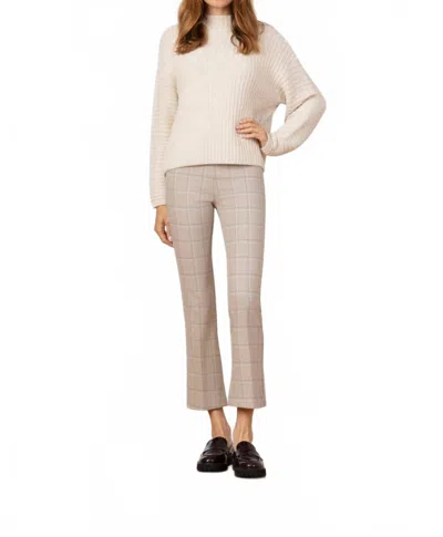 Avenue Montaigne Leo Plaid Pant In Beige In Gray