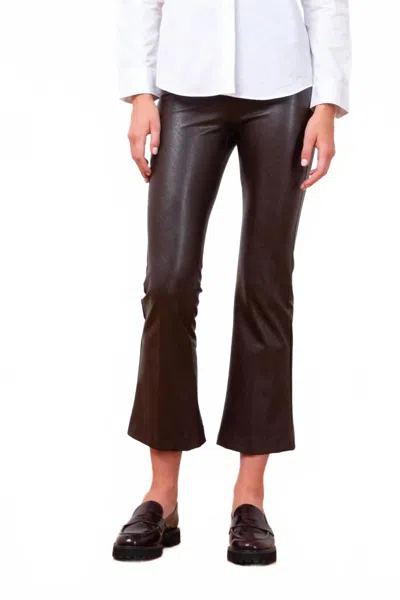 Avenue Montaigne Leo Pleather Pant In Brown In Black