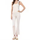 Avenue Montaigne Leo Stretch Denim In Off-white In White