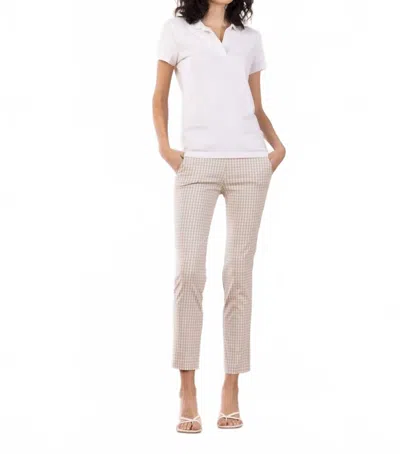 Avenue Montaigne Lulu Check Pant In Beige In Neutral