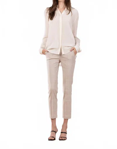 Avenue Montaigne Lulu Slim Ankle Straight Pant In Wheat Plaid In Neutral