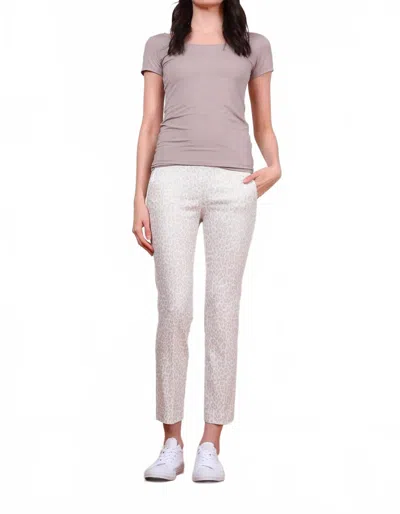 Avenue Montaigne Lulu Straight Cropped Pant In Leopard Gold In White